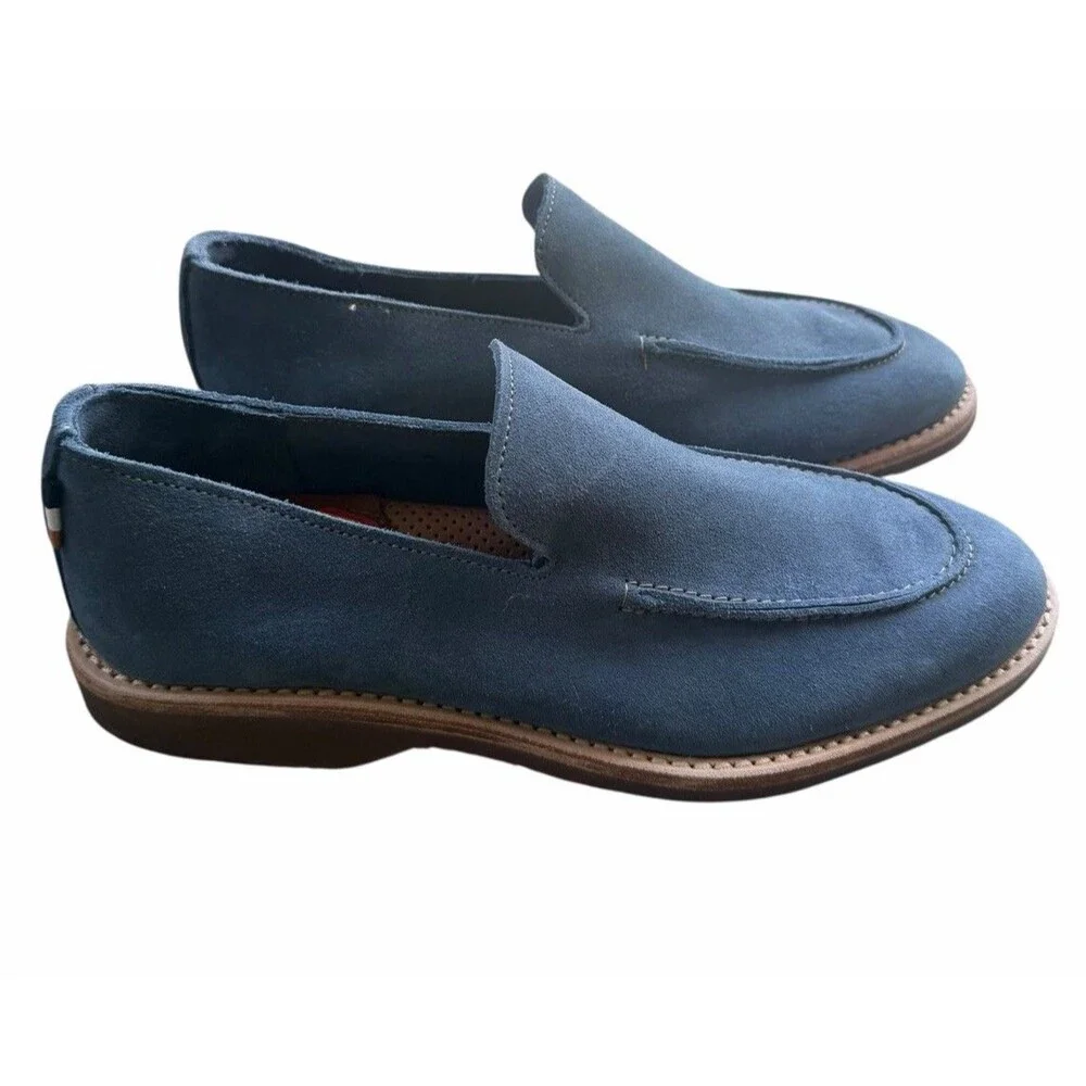 NEW Allen Edmonds Denali Blue Suede Venetian Loafers Slip On Dress Casual Shoe 8